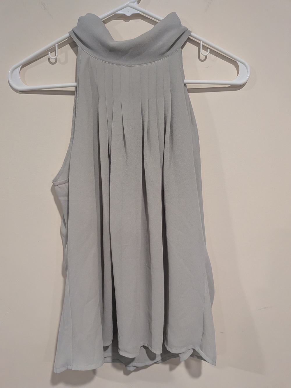 Lost April Sleeveless Pleated High-Neck Top
